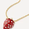 Kenneth Jay Lane Necklaces^Gold-Plated Crystal Resin Strawberry Pendant Necklace