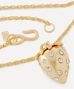 Kenneth Jay Lane Necklaces^Gold-Plated Crystal Strawberry Pendant Necklace
