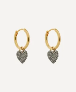 Kirstie Le Marque Earrings^Gold-Plated Diamond Heart Hoop Earrings