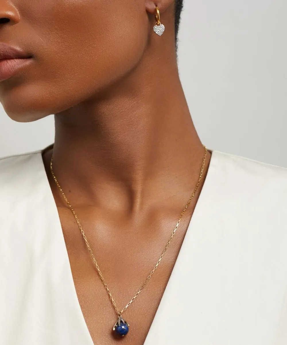 Kirstie Le Marque Earrings^Gold-Plated Diamond Heart Hoop Earrings