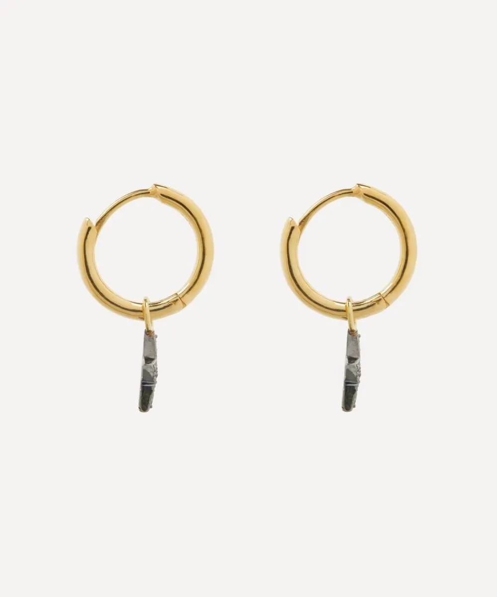 Kirstie Le Marque Earrings^Gold-Plated Diamond Star Hoop Earrings
