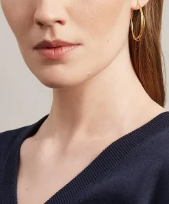 Alex Monroe Earrings^Gold-Plated Fine Twist Hoop Earrings