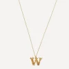 Alex Monroe Necklaces^Gold-Plated Floral Letter W Alphabet Necklace