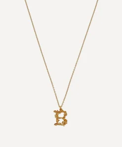 Alex Monroe Necklaces^Gold-Plated Floral Letter B Alphabet Necklace