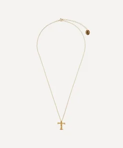 Alex Monroe Necklaces^Gold-Plated Floral Letter T Alphabet Necklace