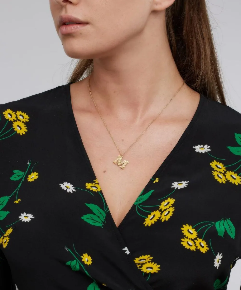 Alex Monroe Necklaces^Gold-Plated Floral Letter M Alphabet Necklace
