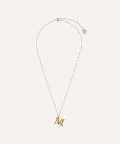Alex Monroe Necklaces^Gold-Plated Floral Letter M Alphabet Necklace