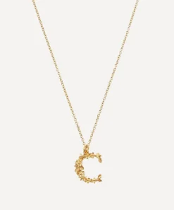 Alex Monroe Necklaces^Gold-Plated Floral Letter C Alphabet Necklace