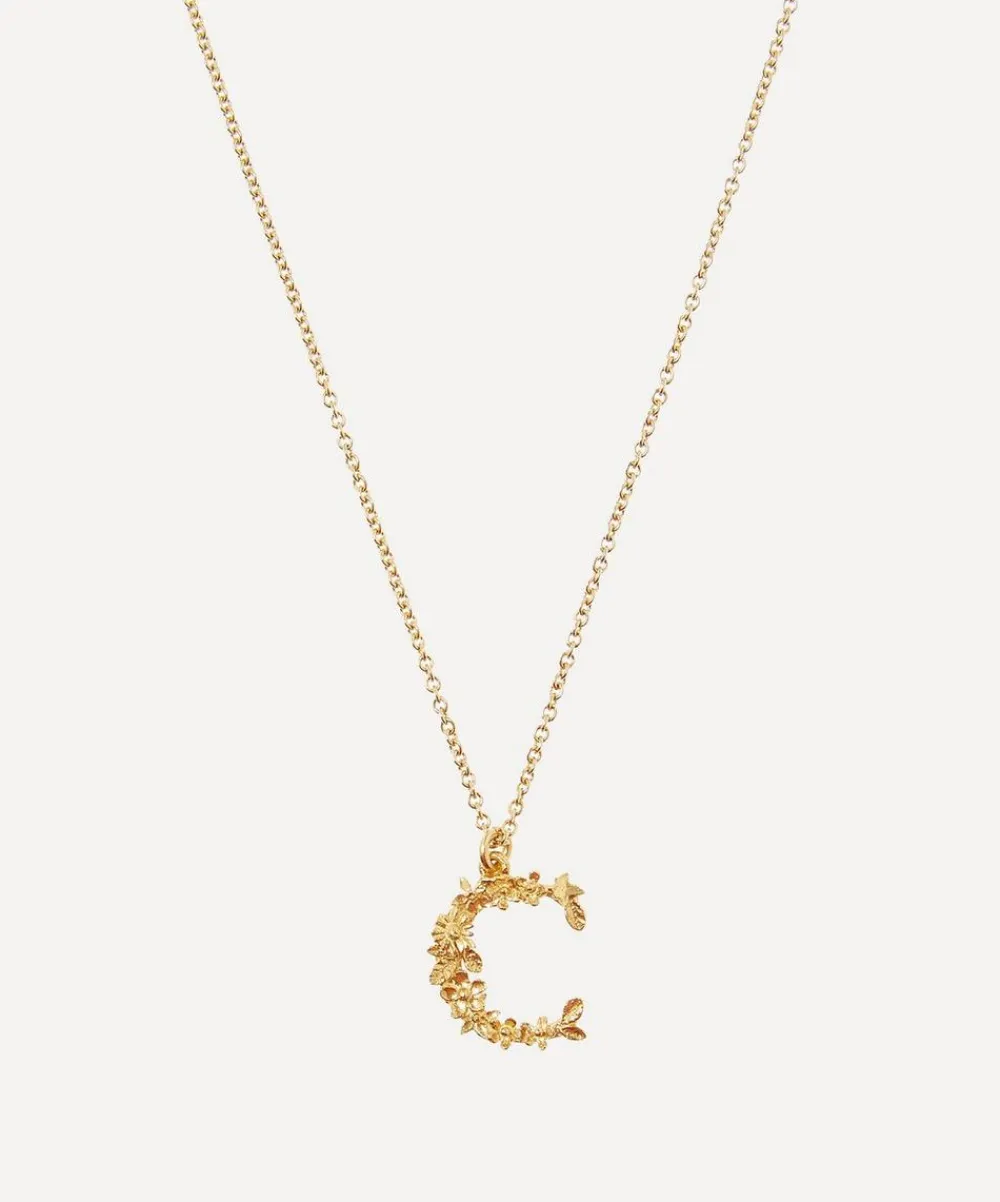 Alex Monroe Necklaces^Gold-Plated Floral Letter C Alphabet Necklace
