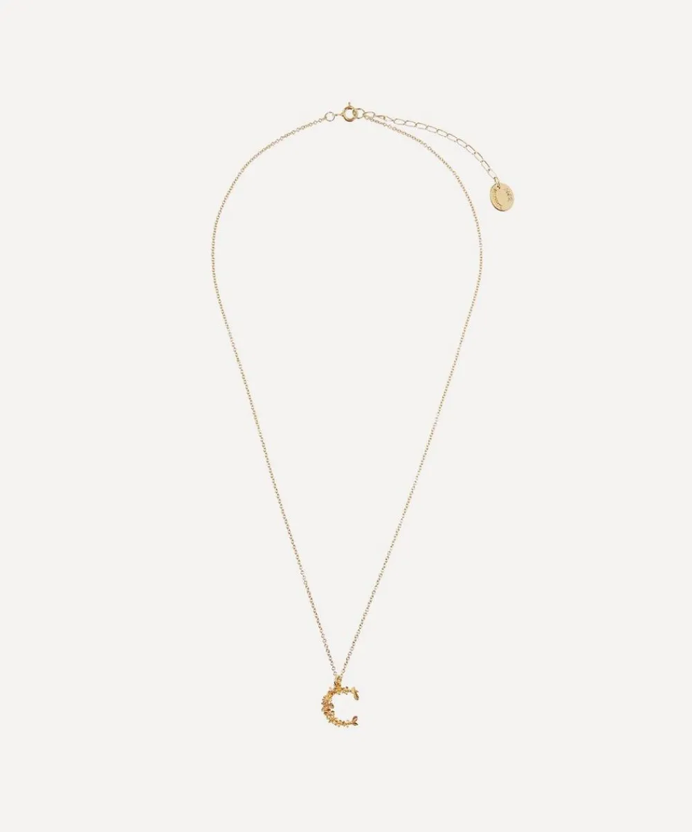 Alex Monroe Necklaces^Gold-Plated Floral Letter C Alphabet Necklace
