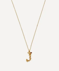 Alex Monroe Necklaces^Gold-Plated Floral Letter J Alphabet Necklace