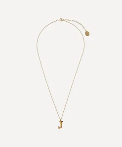 Alex Monroe Necklaces^Gold-Plated Floral Letter J Alphabet Necklace