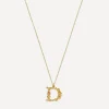 Alex Monroe Necklaces^Gold-Plated Floral Letter D Alphabet Necklace