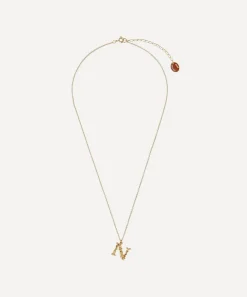 Alex Monroe Necklaces^Gold-Plated Floral Letter N Alphabet Necklace