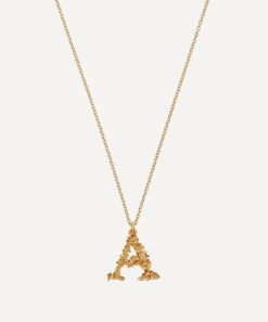Alex Monroe Necklaces^Gold-Plated Floral Letter A Alphabet Necklace