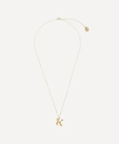 Alex Monroe Necklaces^Gold-Plated Floral Letter K Alphabet Necklace