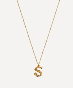 Alex Monroe Necklaces^Gold-Plated Floral Letter S Alphabet Necklace