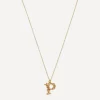 Alex Monroe Necklaces^Gold-Plated Floral Letter P Alphabet Necklace