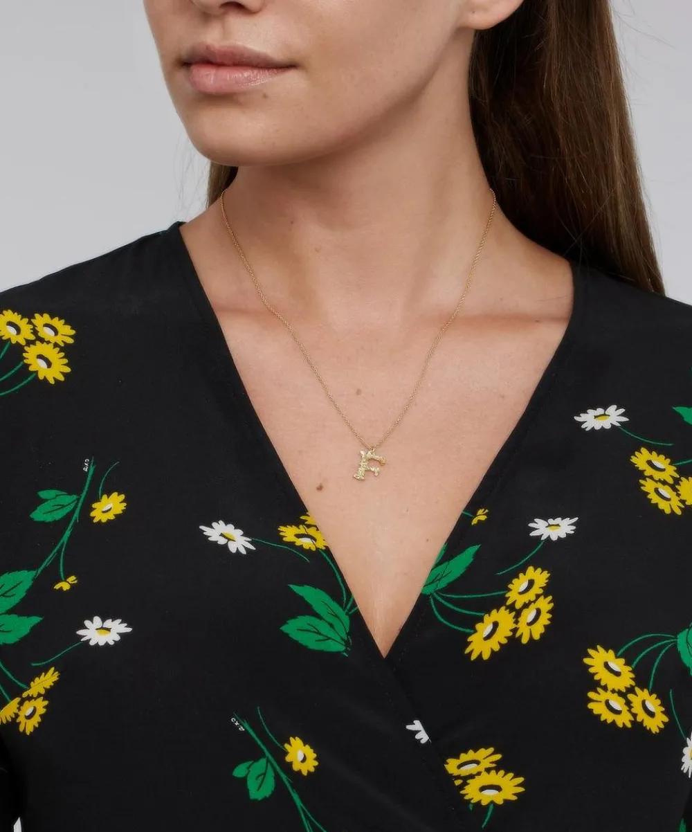 Alex Monroe Necklaces^Gold-Plated Floral Letter F Alphabet Necklace