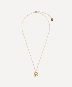 Alex Monroe Necklaces^Gold-Plated Floral Letter R Alphabet Necklace