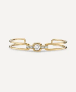Laura Vann Bracelets^Gold-Plated Gaia White Topaz Bangle Bracelet