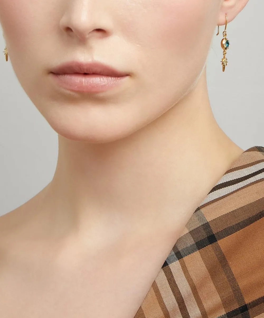 Alex Monroe Earrings^Gold-Plated Guiding Star London Blue Topaz Drop Earrings