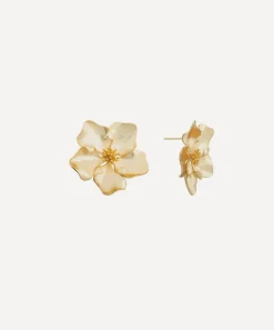 SHASHI Earrings^Gold-Plated Iys Flower Stud Earrings
