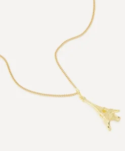 Anna + Nina Charms & Pendants^Gold-Plated La Tour Eiffel Charm Necklace