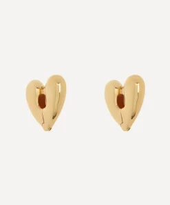 Annika Inez Earrings^Gold-Plated Large Heart Hoop Earrings