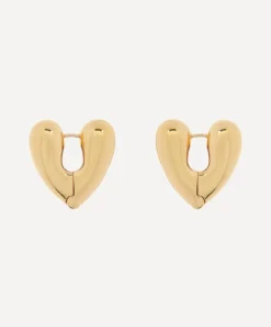 Annika Inez Earrings^Gold-Plated Large Heart Hoop Earrings