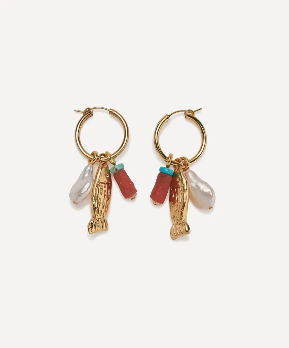 Lizzie Fortunato Earrings^Gold-Plated Minnow Hoop Earrings