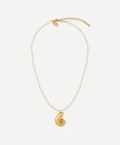 Kenneth Jay Lane Necklaces^Gold-Plated Seashell Pendant Necklace