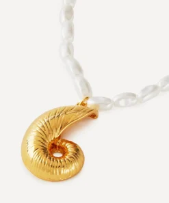 Kenneth Jay Lane Necklaces^Gold-Plated Seashell Pendant Necklace