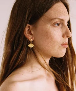 Annika Inez Earrings^Gold-Plated Small Fan Drop Earrings