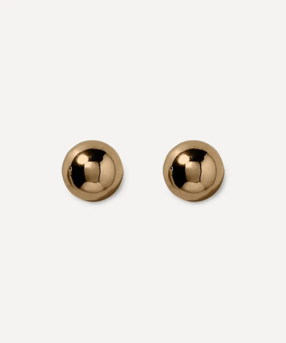 Annika Inez Earrings^Gold-Plated Sterling Silver Small Hemisphere Earrings