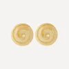 Kenneth Jay Lane Earrings^Gold-Plated Swirl Button Clip-On Earrings