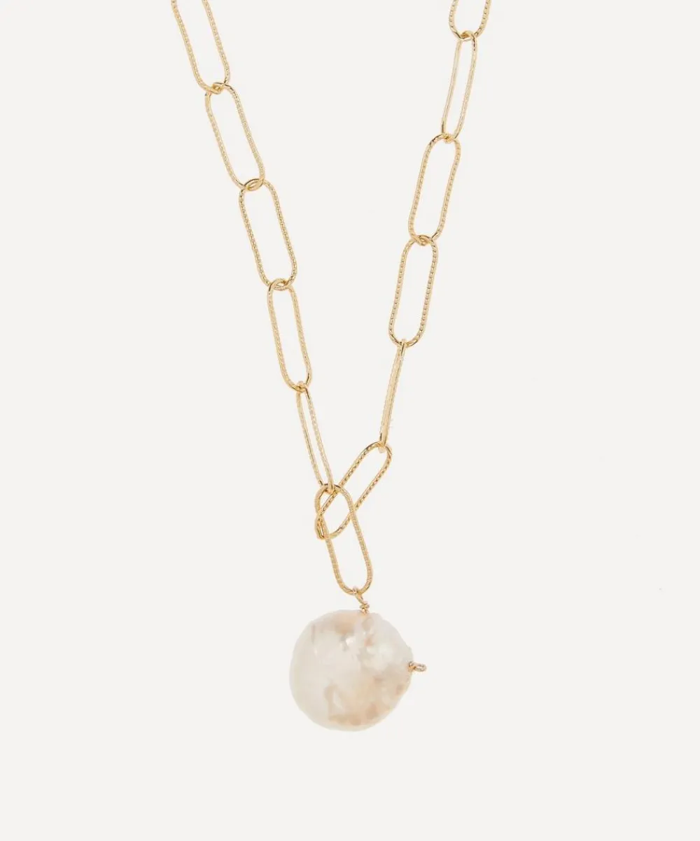 Alighieri Necklaces^Gold-Plated The Water Bearer Baroque Pearl Pendant Necklace