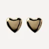Annika Inez Earrings^Gold-Plated Voluptuous Heart Post Earrings