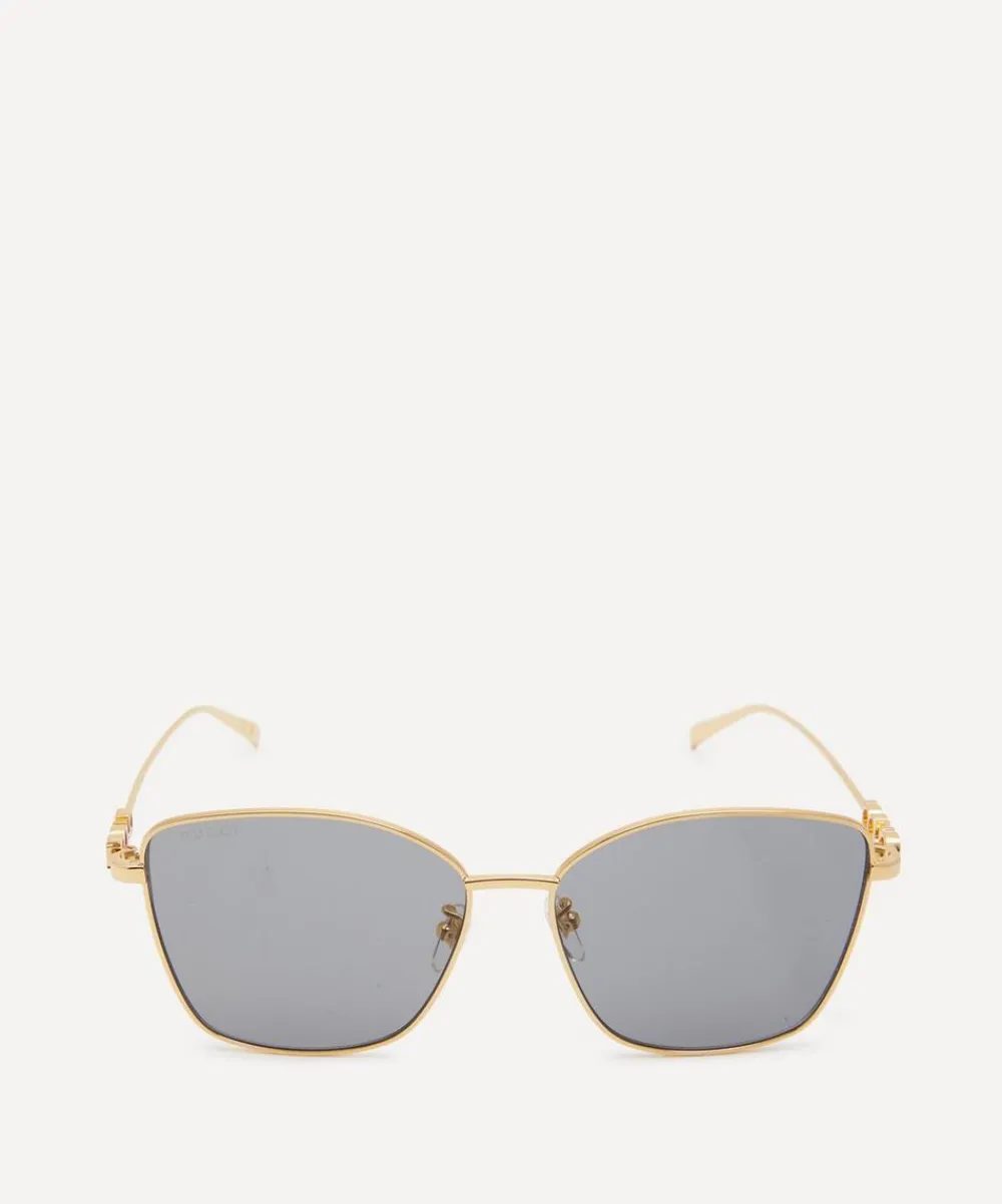 Gucci Sunglasses & Glasses^Gold-Tone Cat-Eye Sunglasses