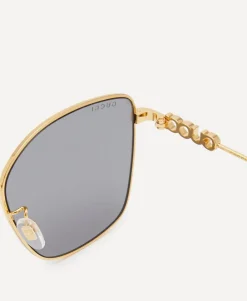 Gucci Sunglasses & Glasses^Gold-Tone Cat-Eye Sunglasses