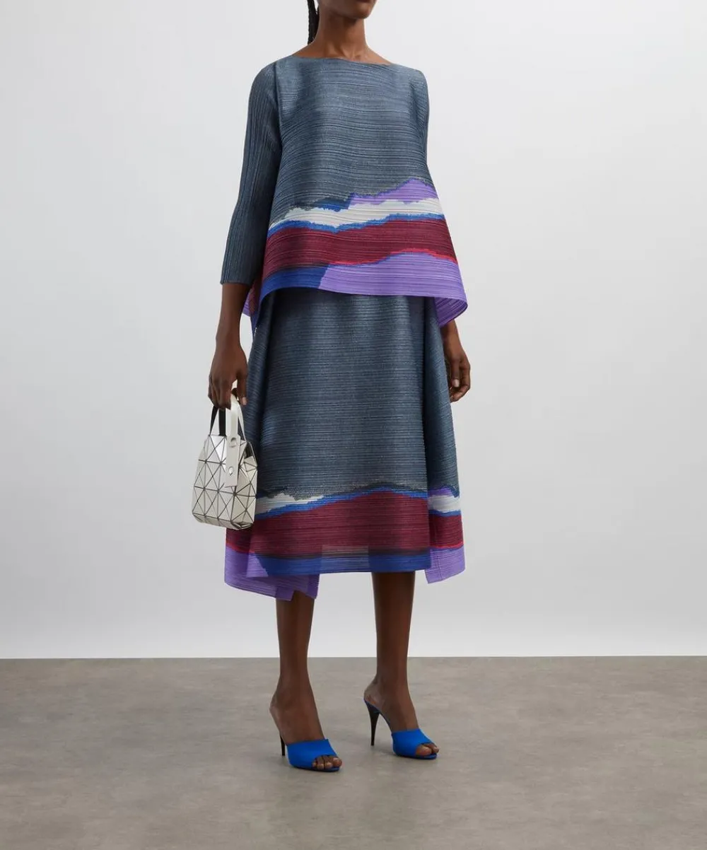Pleats Please Issey Miyake Skirts^GRAINY COLOURS Pleated Midi Skirt