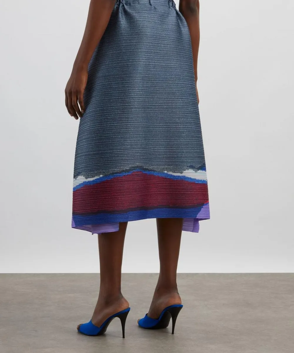 Pleats Please Issey Miyake Skirts^GRAINY COLOURS Pleated Midi Skirt