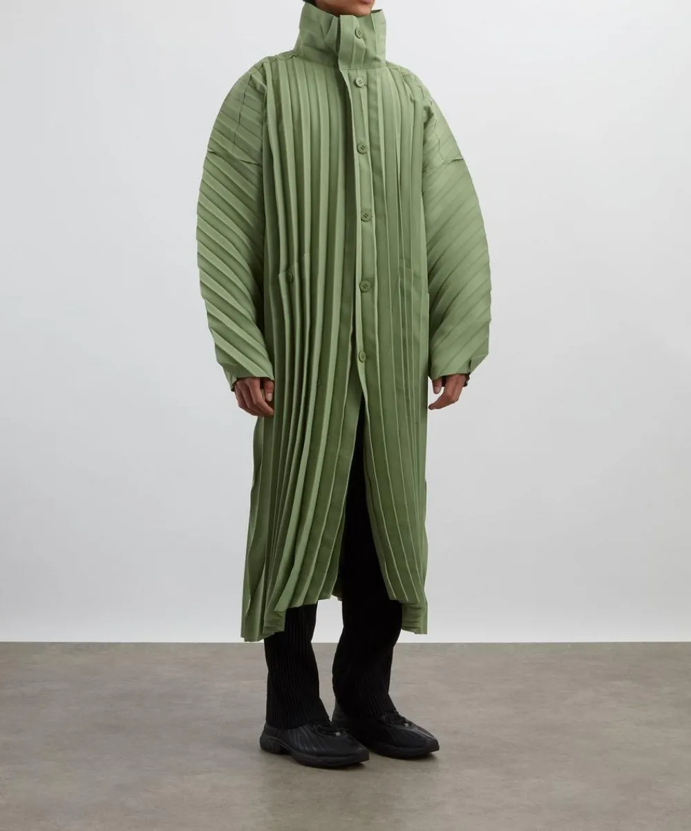 HOMME PLISSÉ ISSEY MIYAKE Coats & Jackets^Green EDGE COAT LIGHT