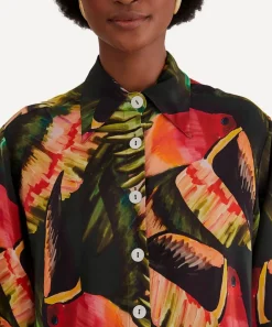 FARM Rio Tops^Green Painted Toucans Shirt
