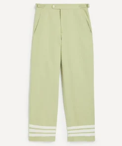 Bode Trousers^Green-Cream Tri-Stripe Trousers