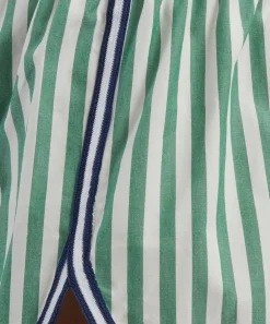 Solid & Striped Trousers & Shorts^Green-White Stripe Lester Shorts