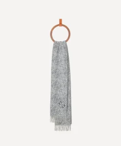Loewe Scarves^Grey Anagram Wool-Blend Scarf