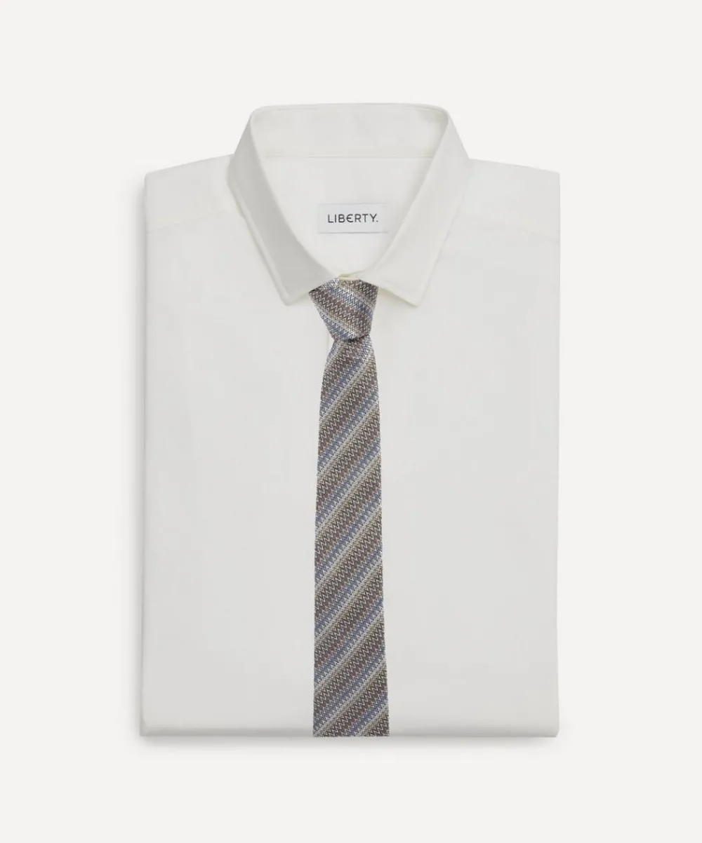 Missoni Ties^Grey Chevron Zig-Zag Silk Tie