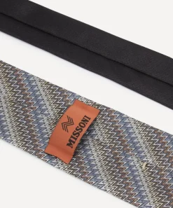 Missoni Ties^Grey Chevron Zig-Zag Silk Tie