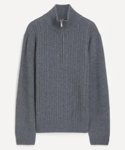 A.P.C. Knitwear & Sweats^Grey Wool Cable-Knit Jumper